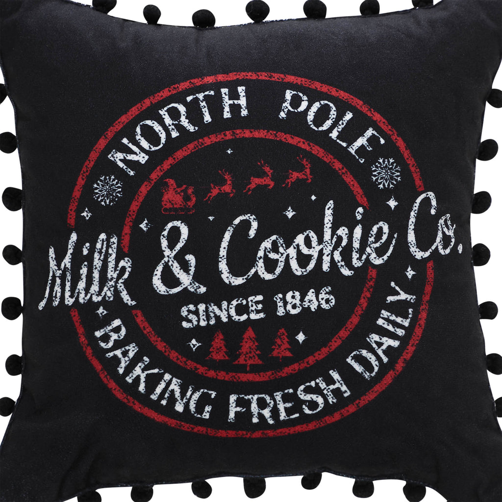 North Pole Milk & Cookie Co. Christmas Throw Pillow