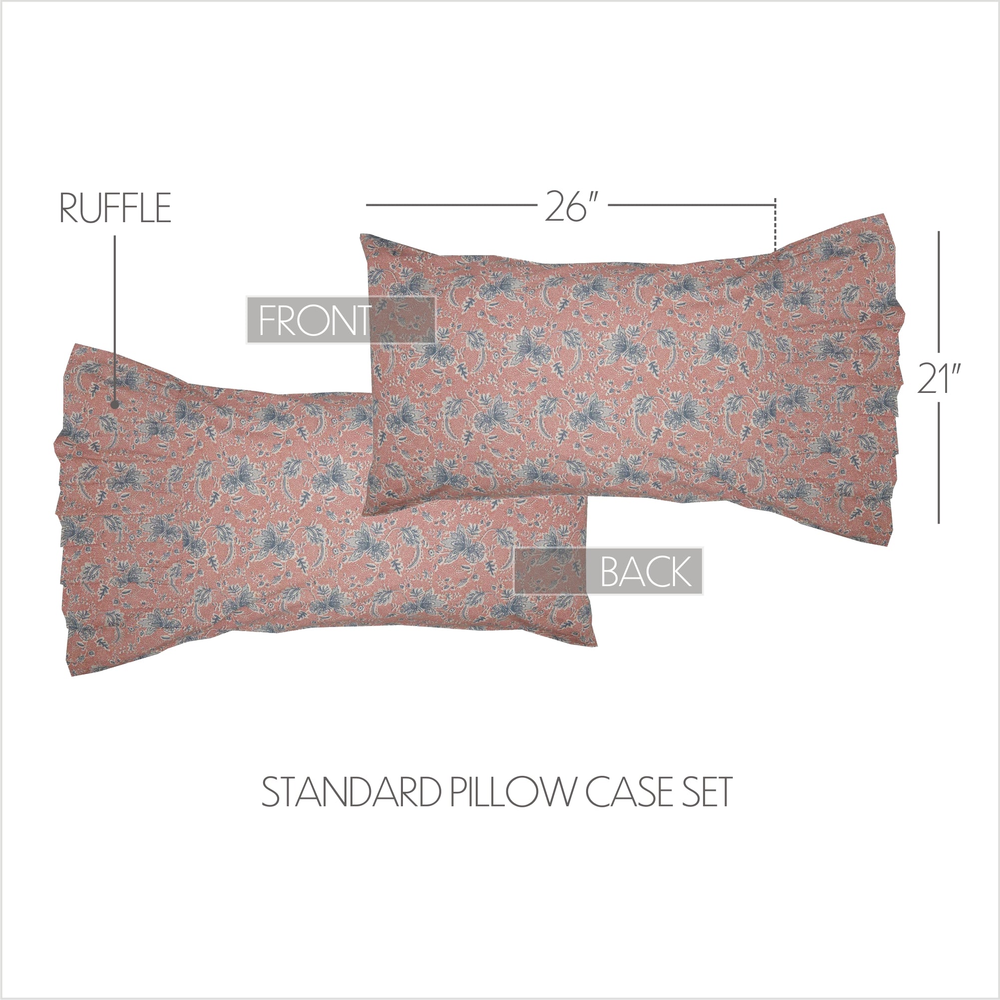 Kaila Ruffled Standard Pillow Case Set of 2
