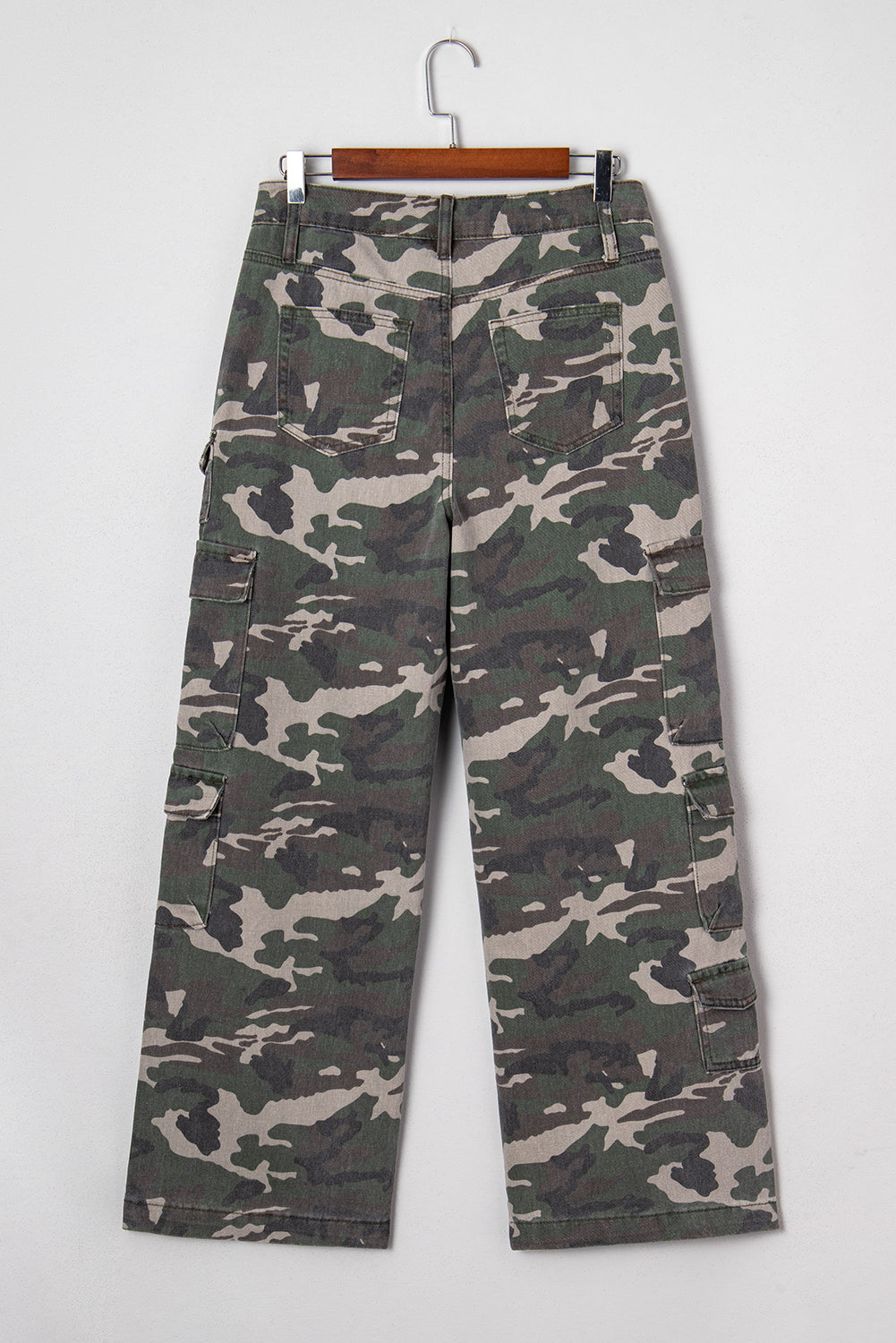 Peyton Camo Wide-Leg Multi-Pocket Cargo Jeans Indie & Co.