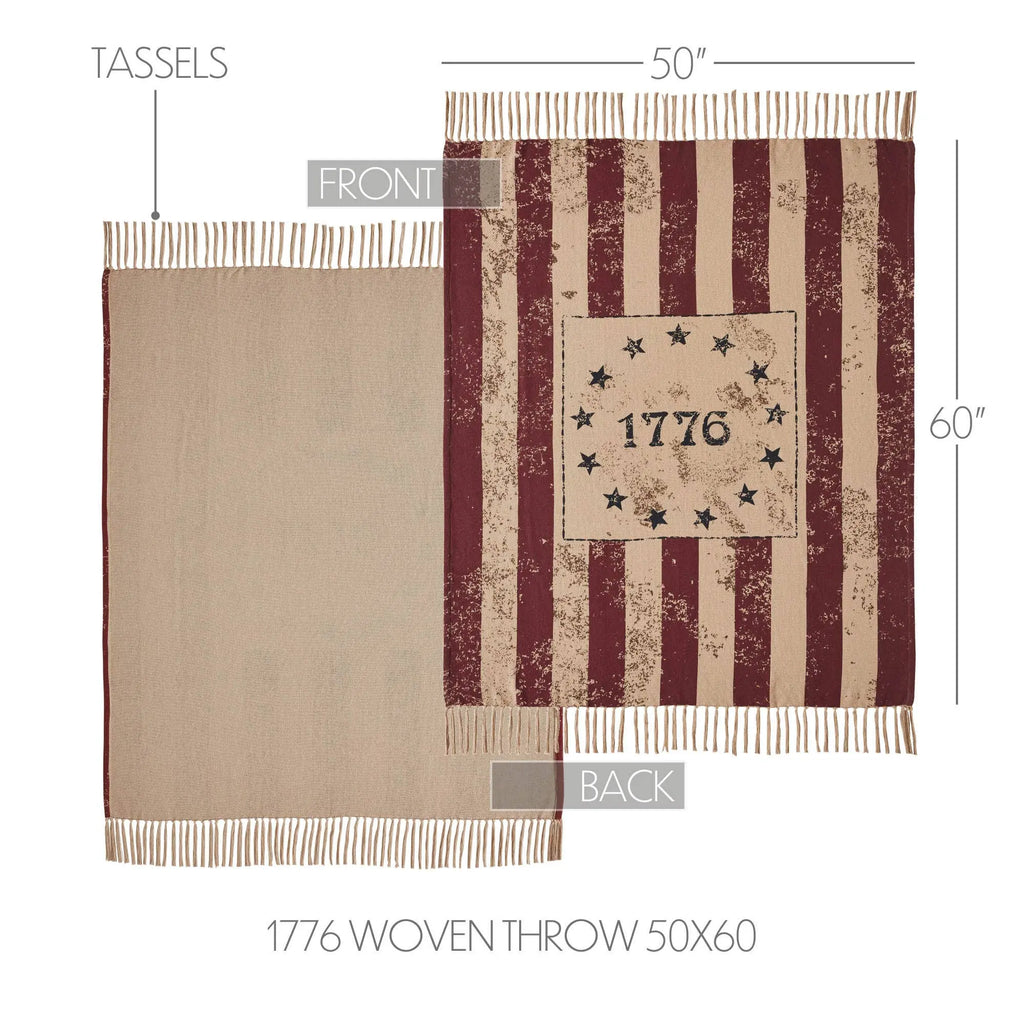My Country 1776 Woven Throw 50x60 VHC Brands