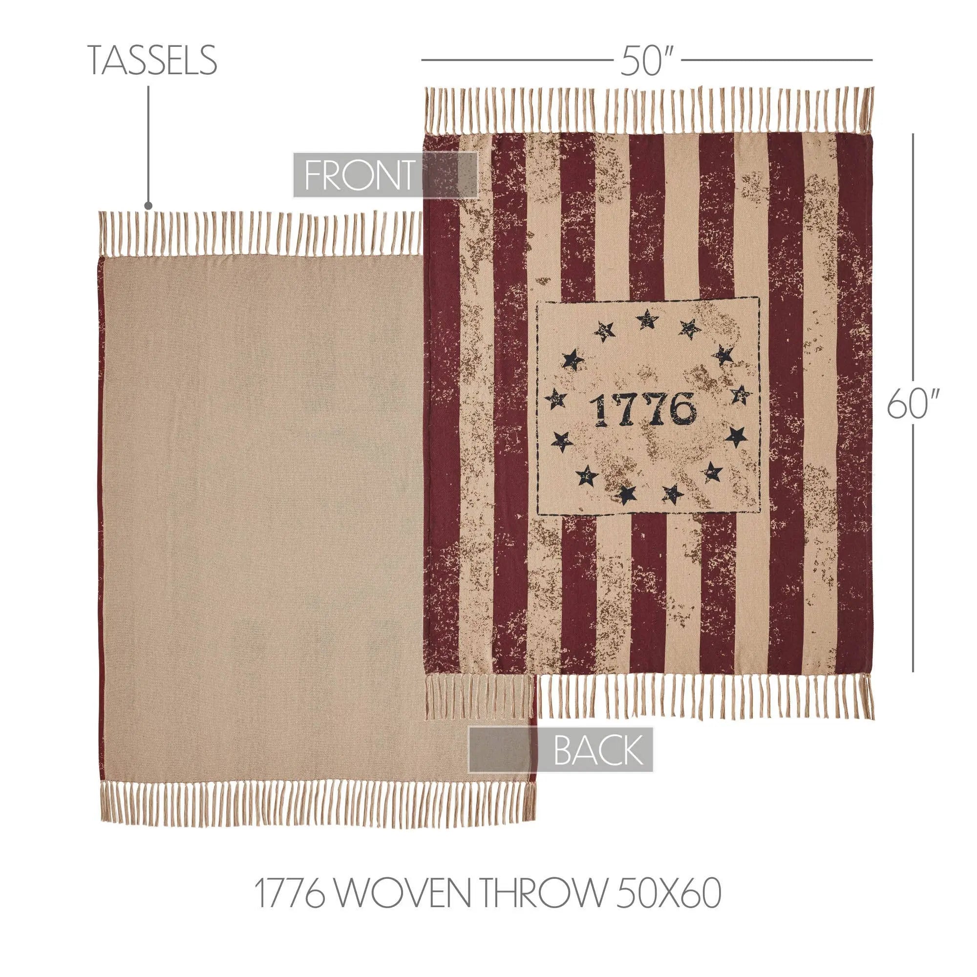 My Country 1776 Woven Throw 50x60 VHC Brands