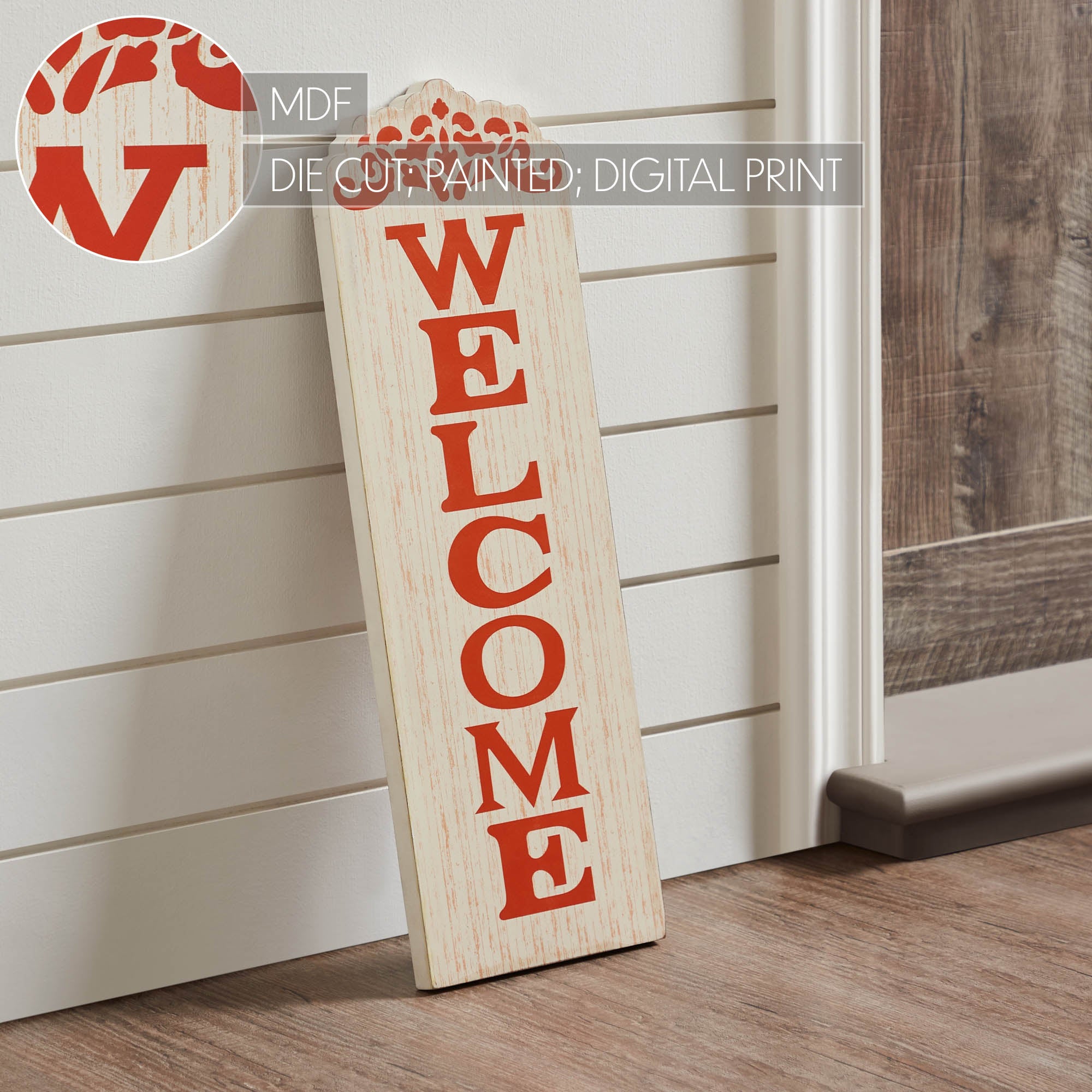 Fall Welcome Wooden Porch Sign – Vertical Autumn Entryway & Front Door Decor