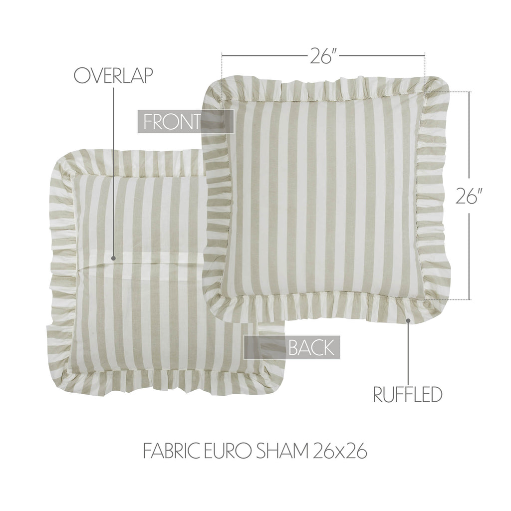 Finders Keepers Ruffled Queen 5pc Quilt Bundle - Grey Stripe