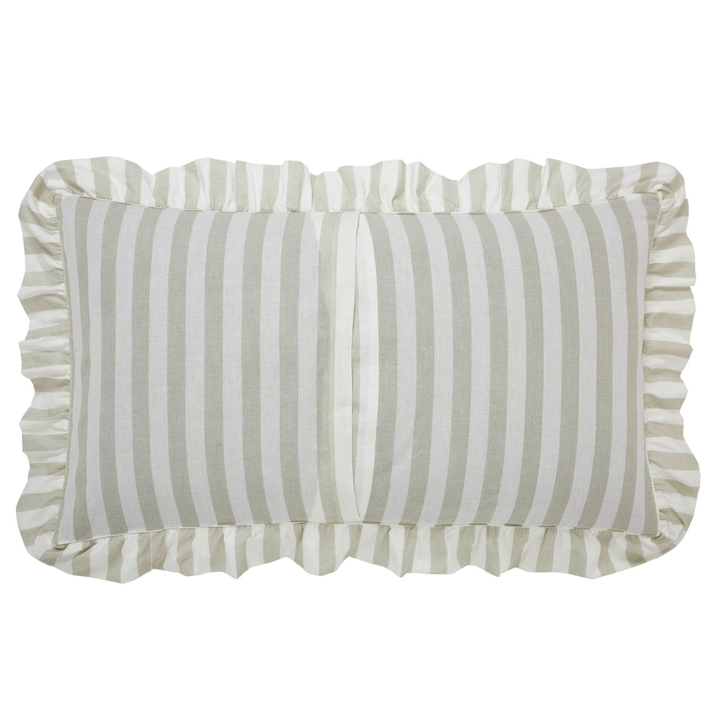 Finders Keepers Ruffled Grey Stripe 6pc Quilt Bundle - Luxury King VHC Brands