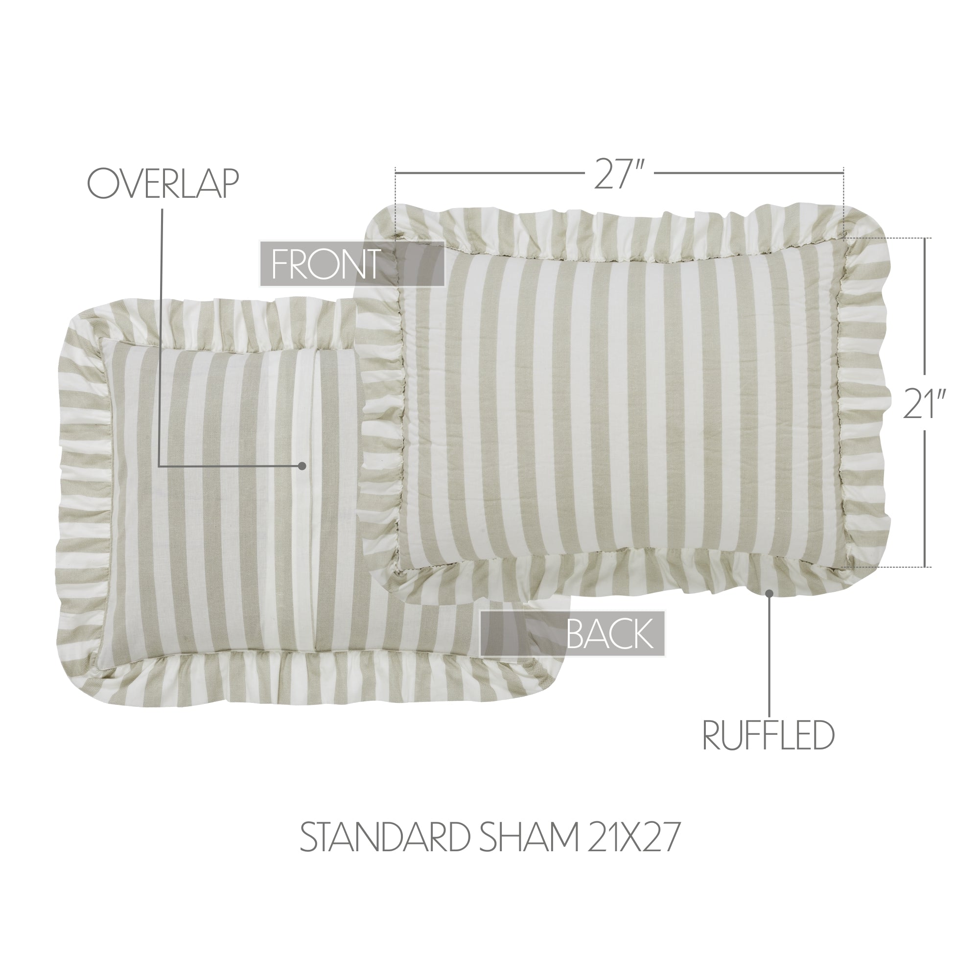 Finders Keepers Ruffled Queen 5pc Quilt Bundle - Grey Stripe