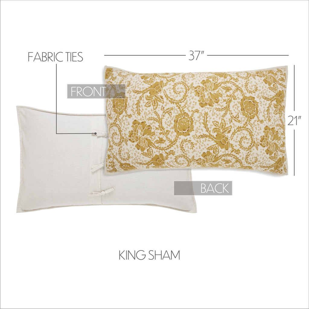 Dorset Gold Floral Country Farmhouse Quilt VHC Brands