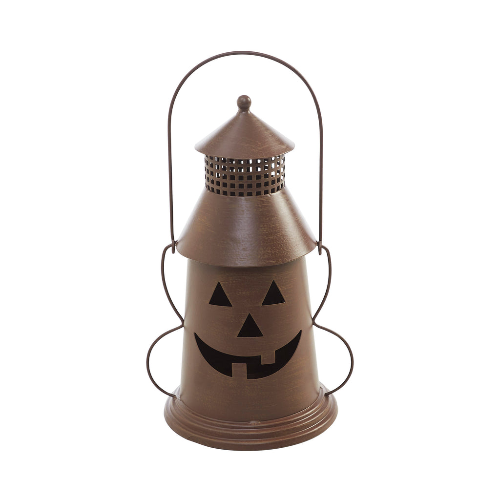 Bronze Metal Jack-o'-Lantern Lantern Light – Autumn Candle Holder