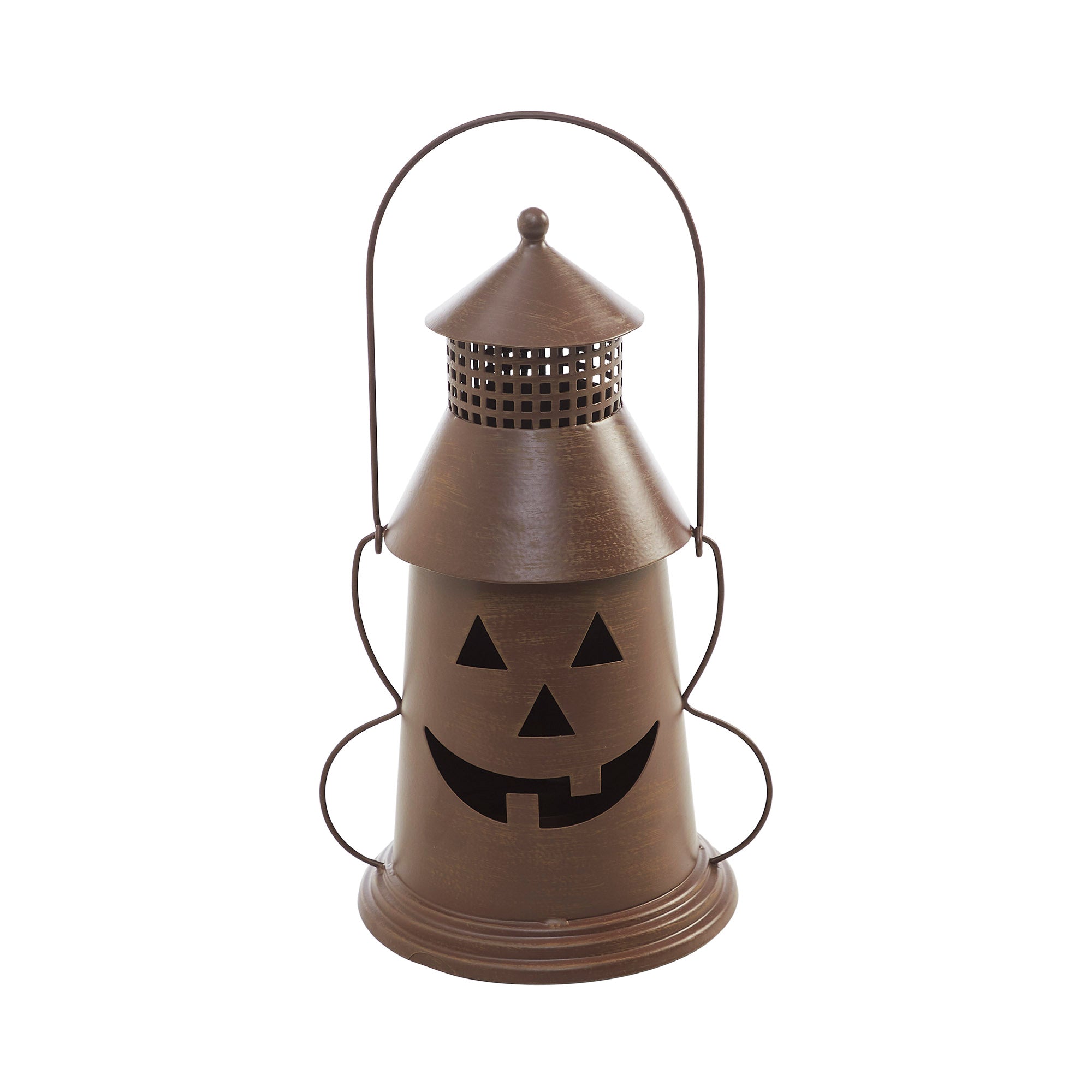 Bronze Metal Jack-o'-Lantern Lantern Light – Autumn Candle Holder