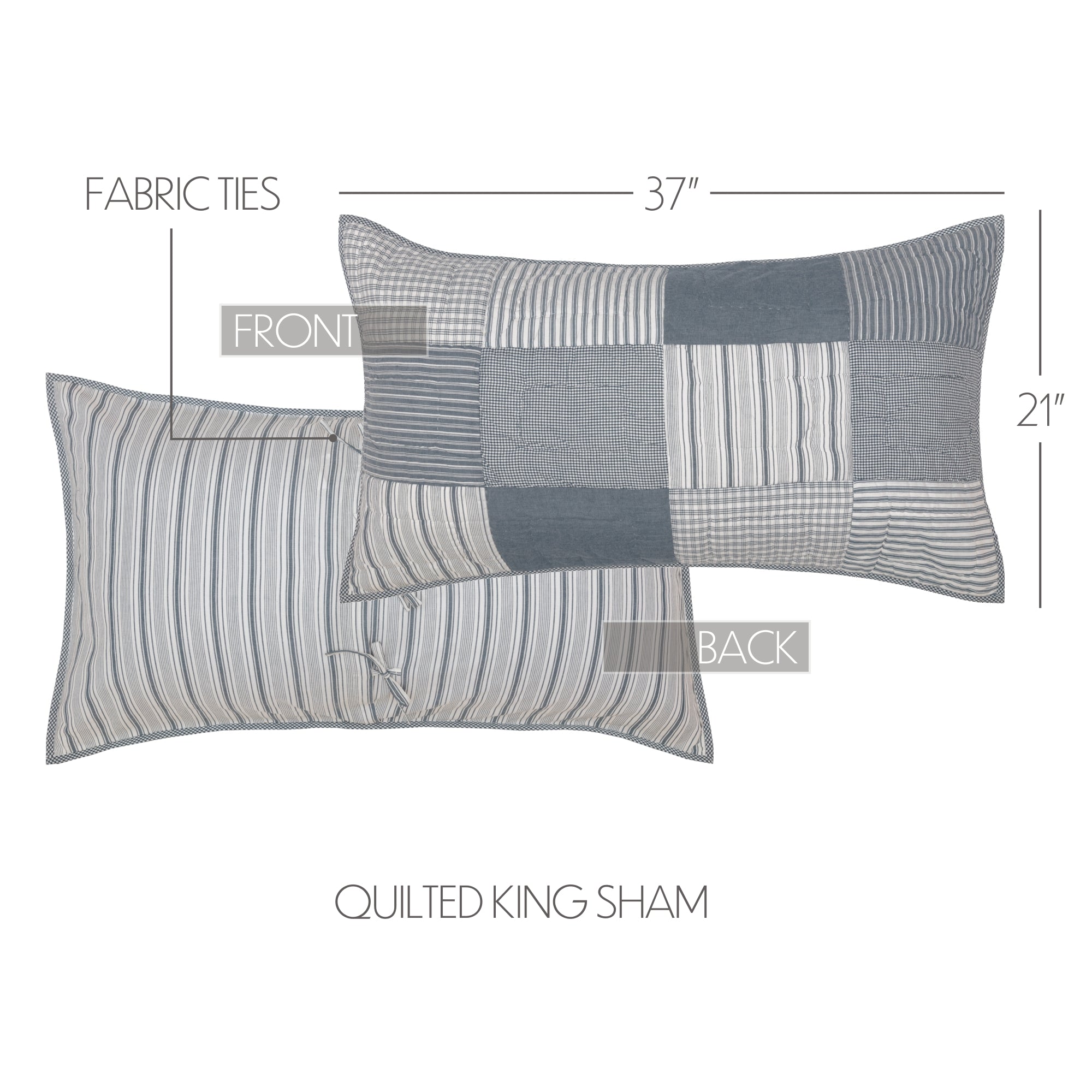 Sawyer Mill Blue King Patchwork Sham | Sanctuaries for the Strange VHC Brands
