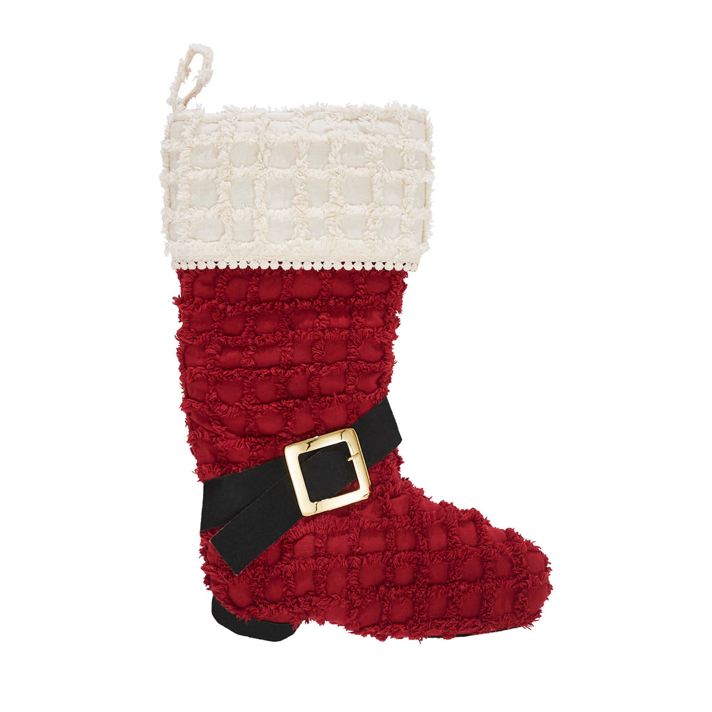 Santa  Chenille Boot Knit Christmas Stocking