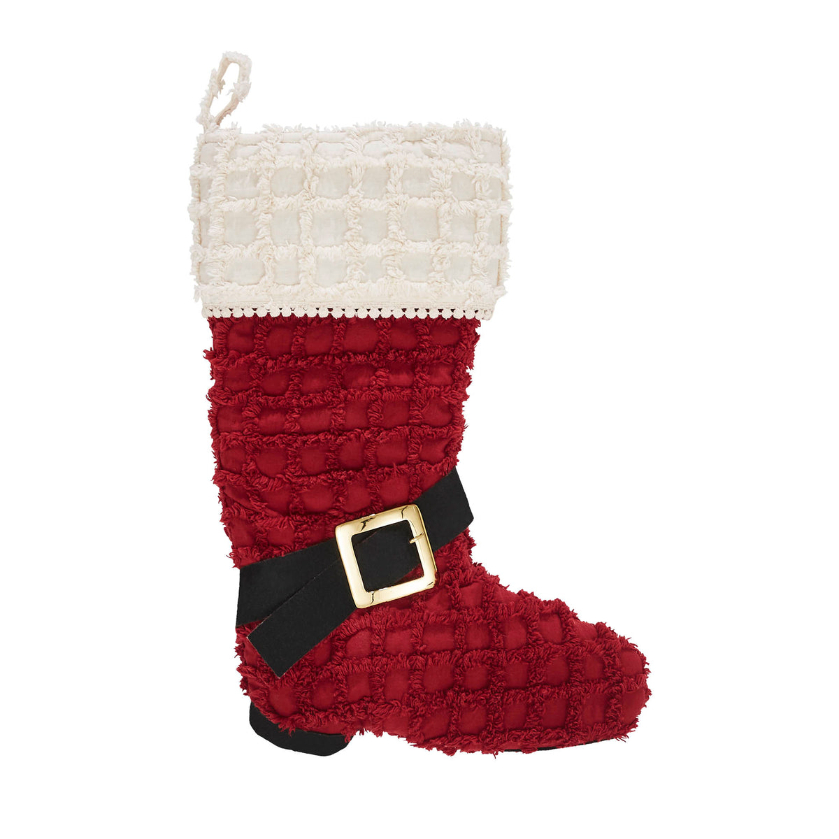 Santa  Chenille Boot Knit Christmas Stocking