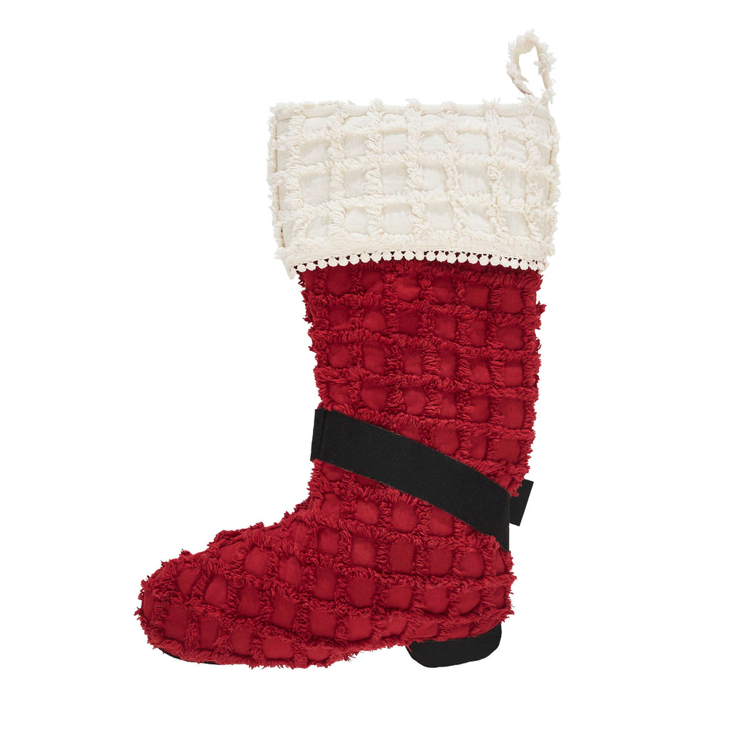 Santa  Chenille Boot Knit Christmas Stocking