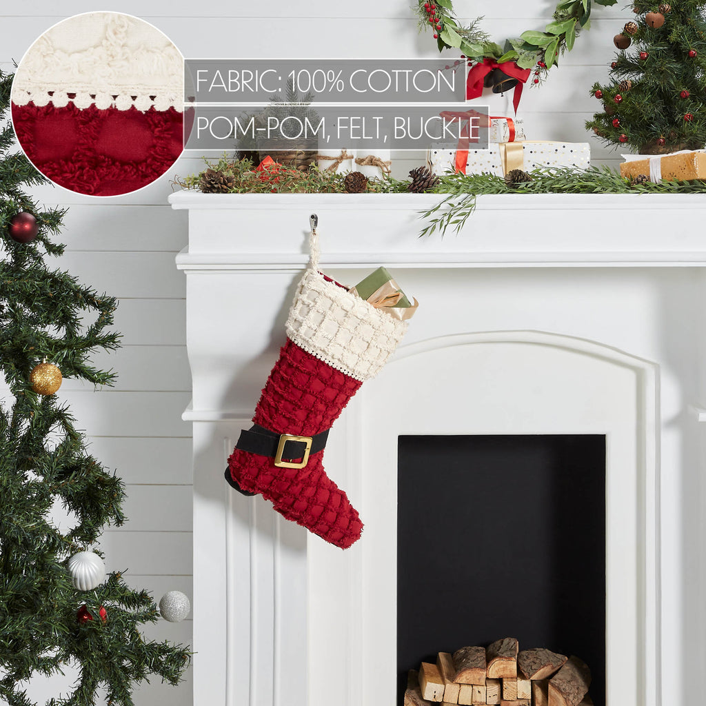 Santa  Chenille Boot Knit Christmas Stocking