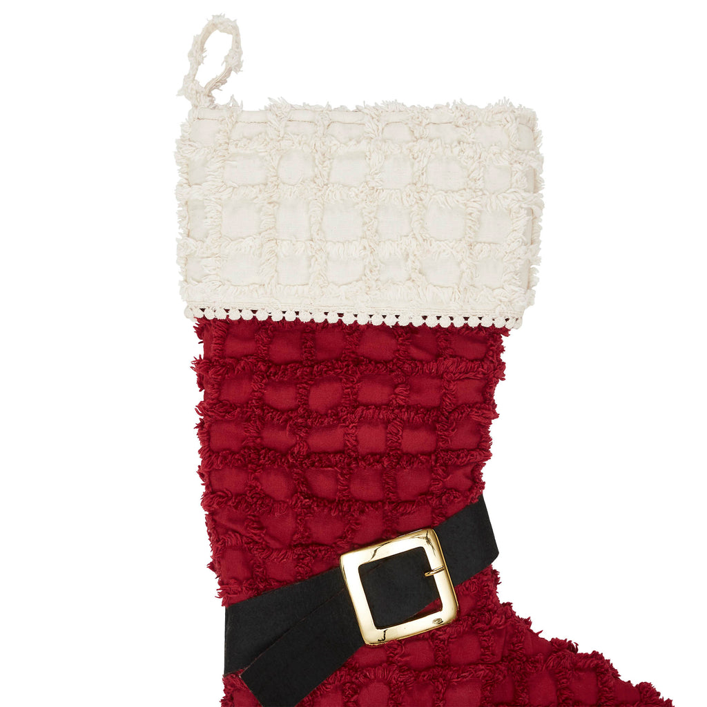 Santa  Chenille Boot Knit Christmas Stocking
