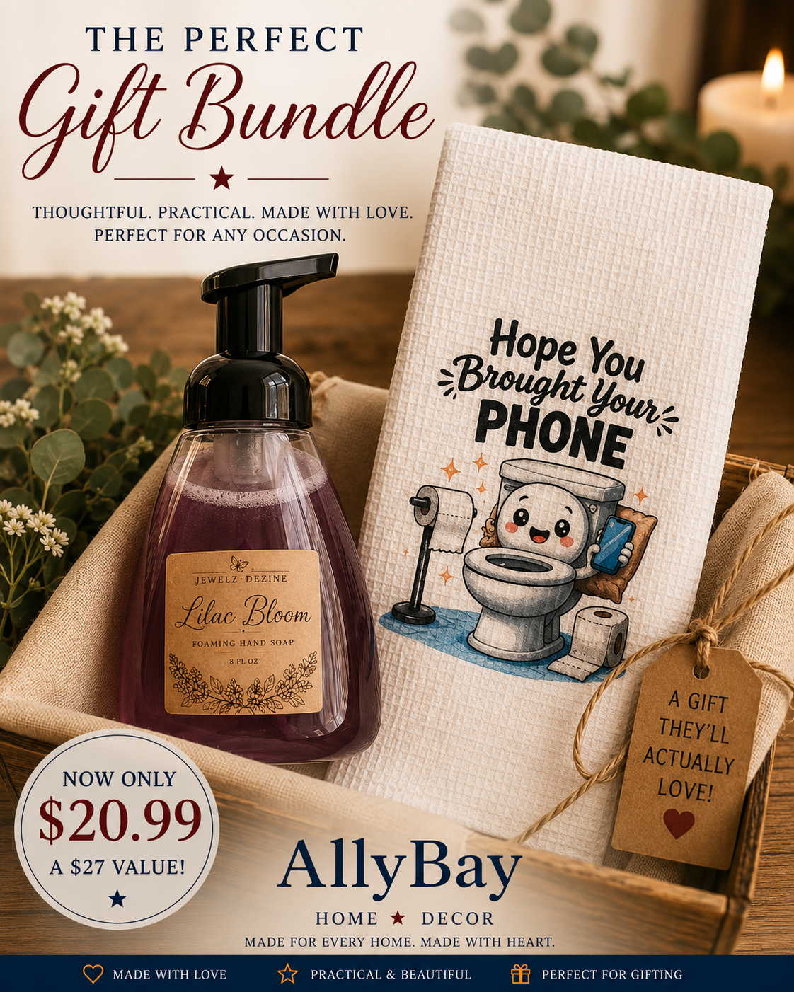 Foaming Soap & Decorative Towel Bundle + FREE Wax Melt