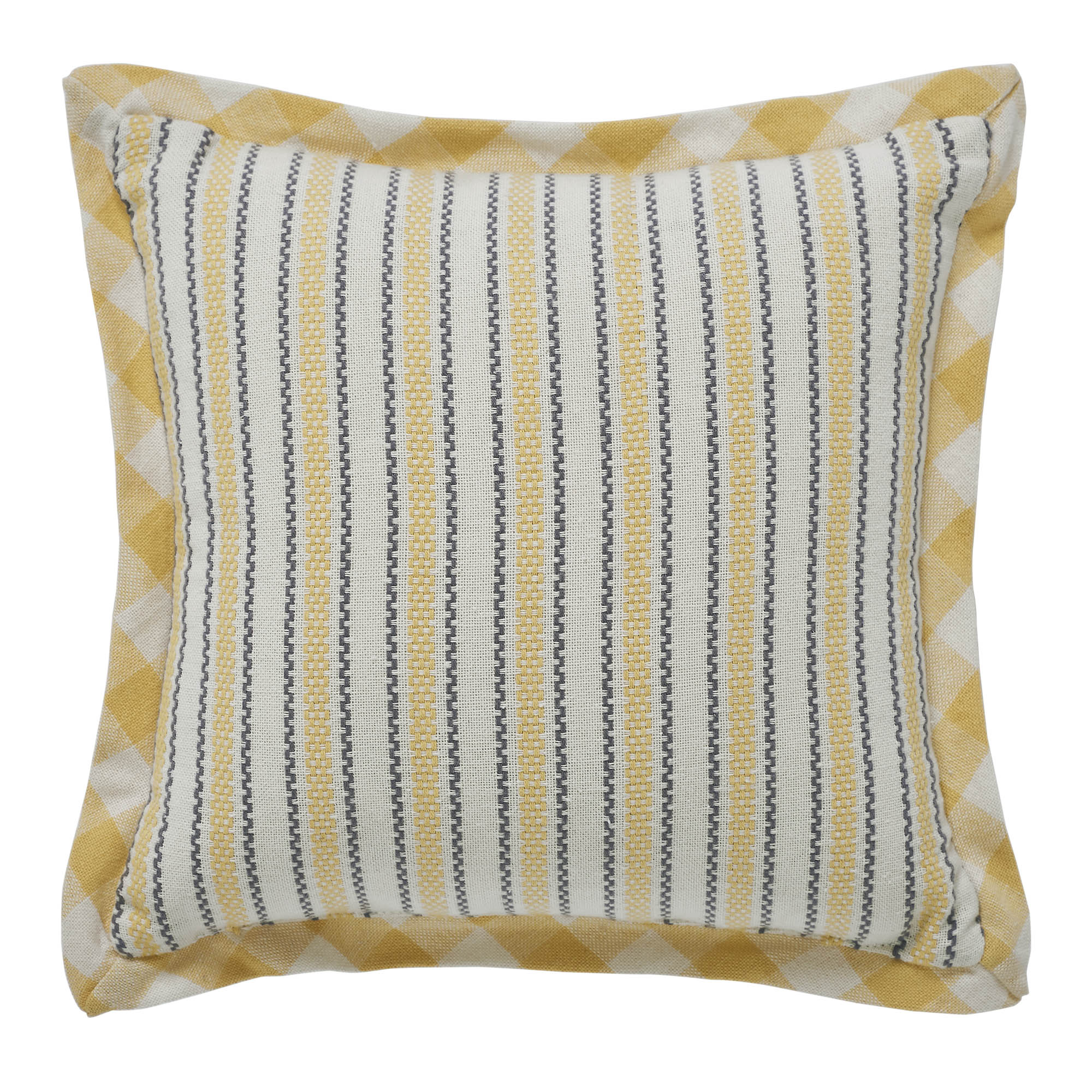 VHC "Me & My Honey" Bee Accent Pillow 9" x 9" | Farmhouse Gingham Throw Pillow