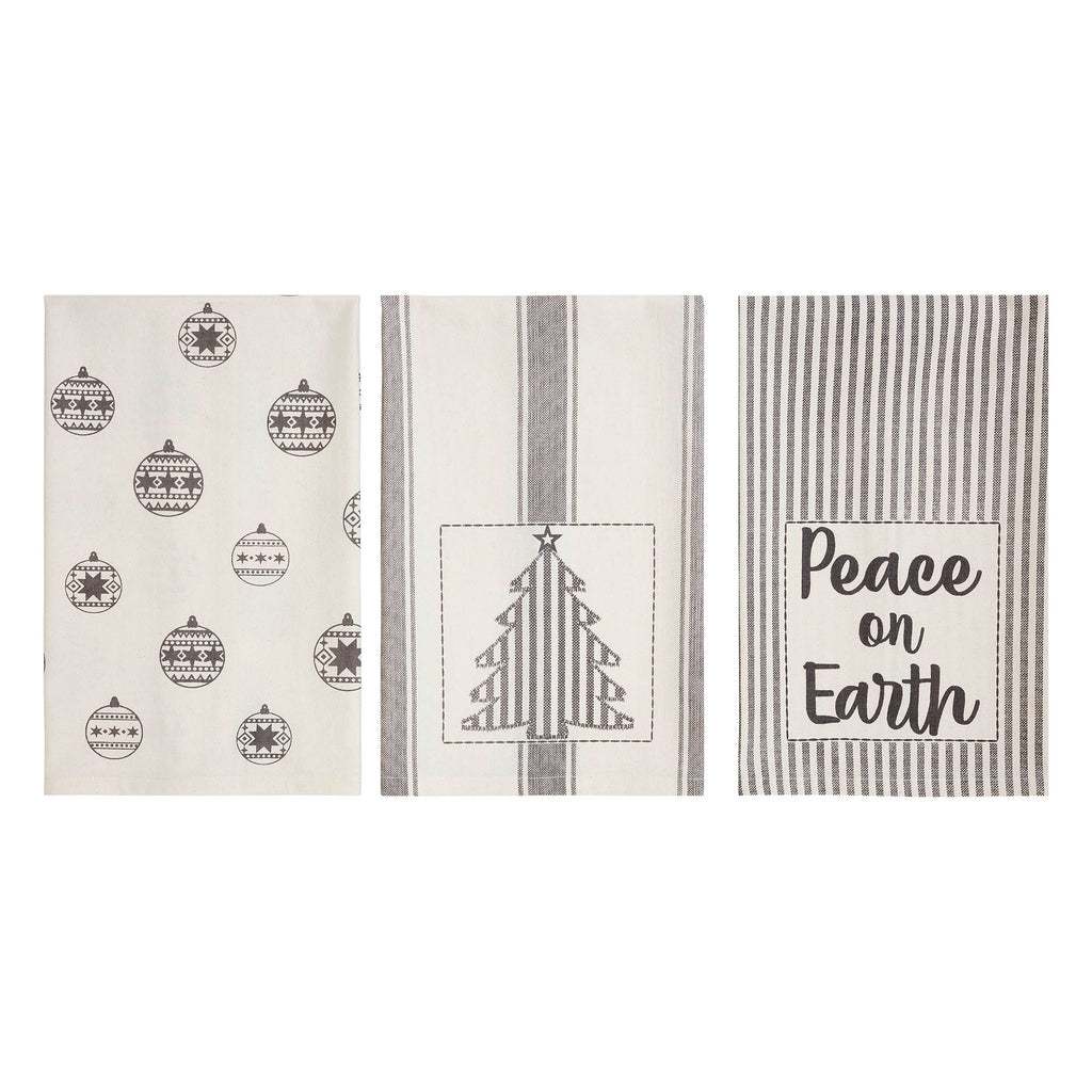 Peace on Earth Christmas Tea Towel Set - Pack of 3