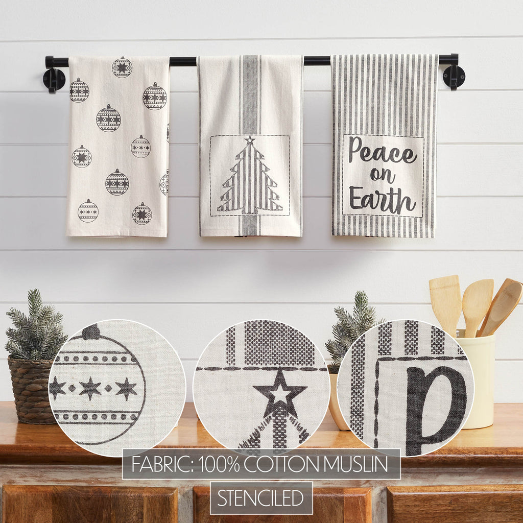 Peace on Earth Christmas Tea Towel Set - Pack of 3