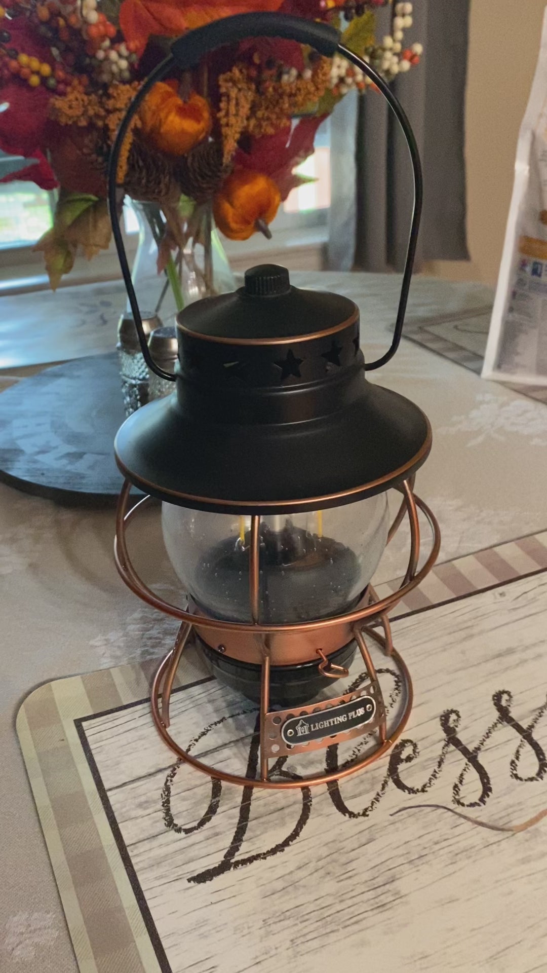 Vintage-Style Waterproof LED Camping Lantern | Cordless Rechargeable USB Table & Outdoor Light