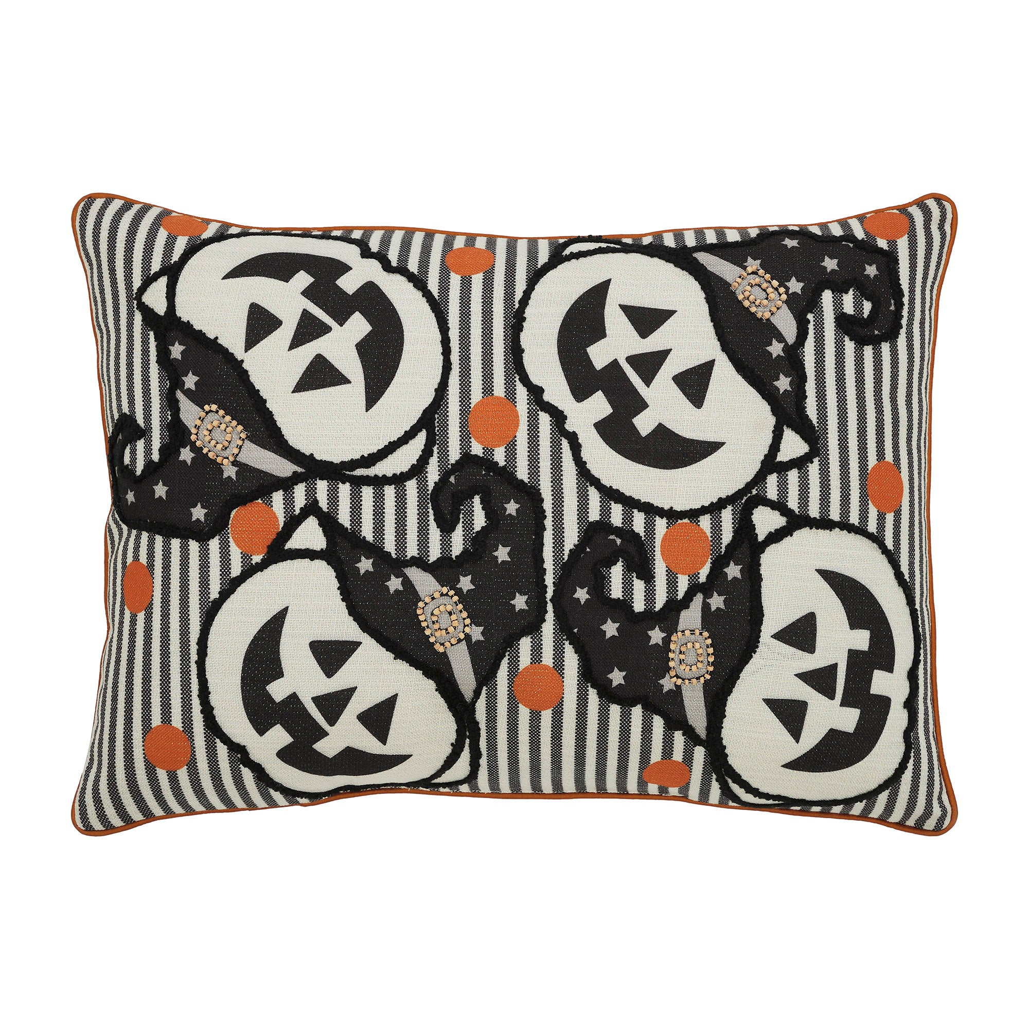 Cozy Jack-O'-Lantern Halloween Accent Pillow – Spooky Vintage Fall Decor