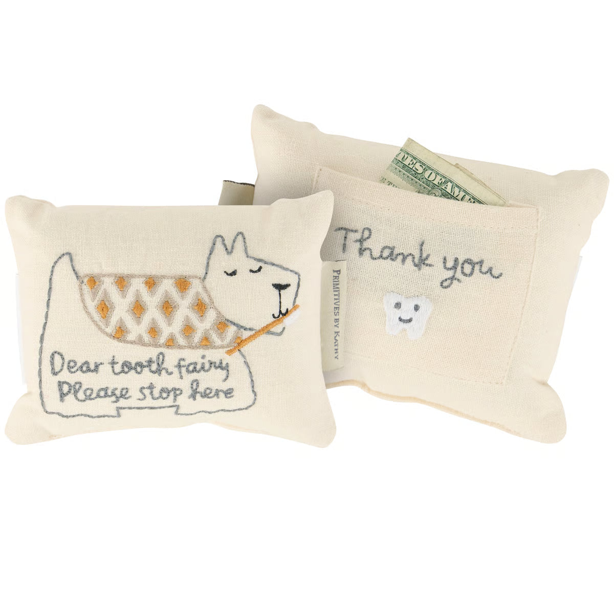 Puppy Dog Tooth Fairy Pocket Pillow by Primitives by Kathy Primitives by Kathy