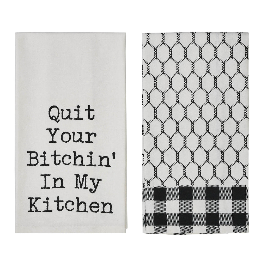 Quit Your Bitchin' In My Kitchen Tea Towel Set - Set of 2 VHC Brands