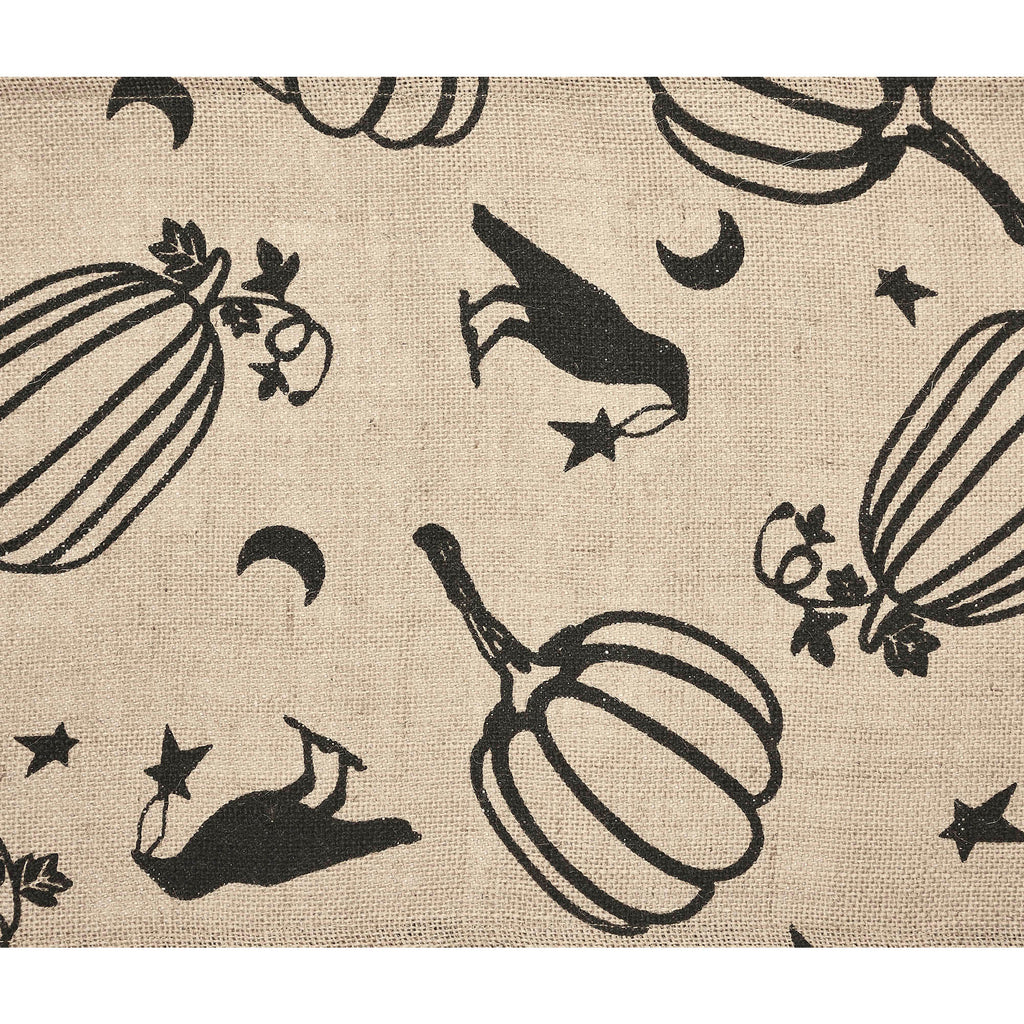 Raven & Pumpkin Gothic Halloween Table Runner