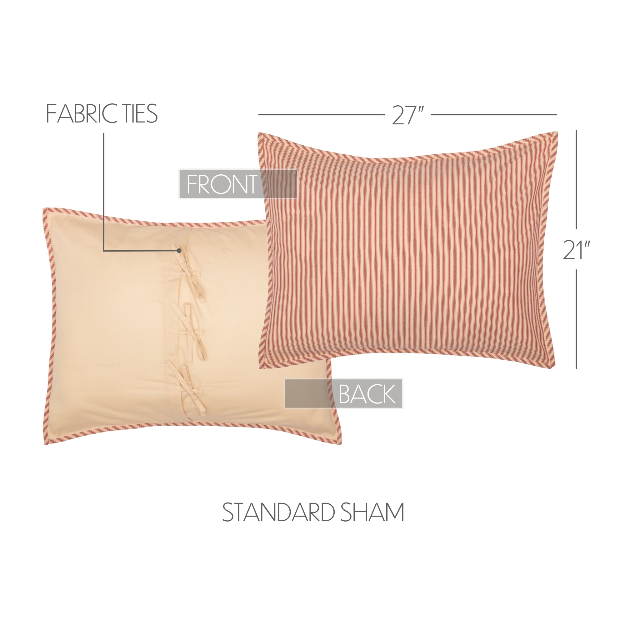 Sawyer Mill Red Ticking Stripe Twin Quilt Coverlet VHC Brands