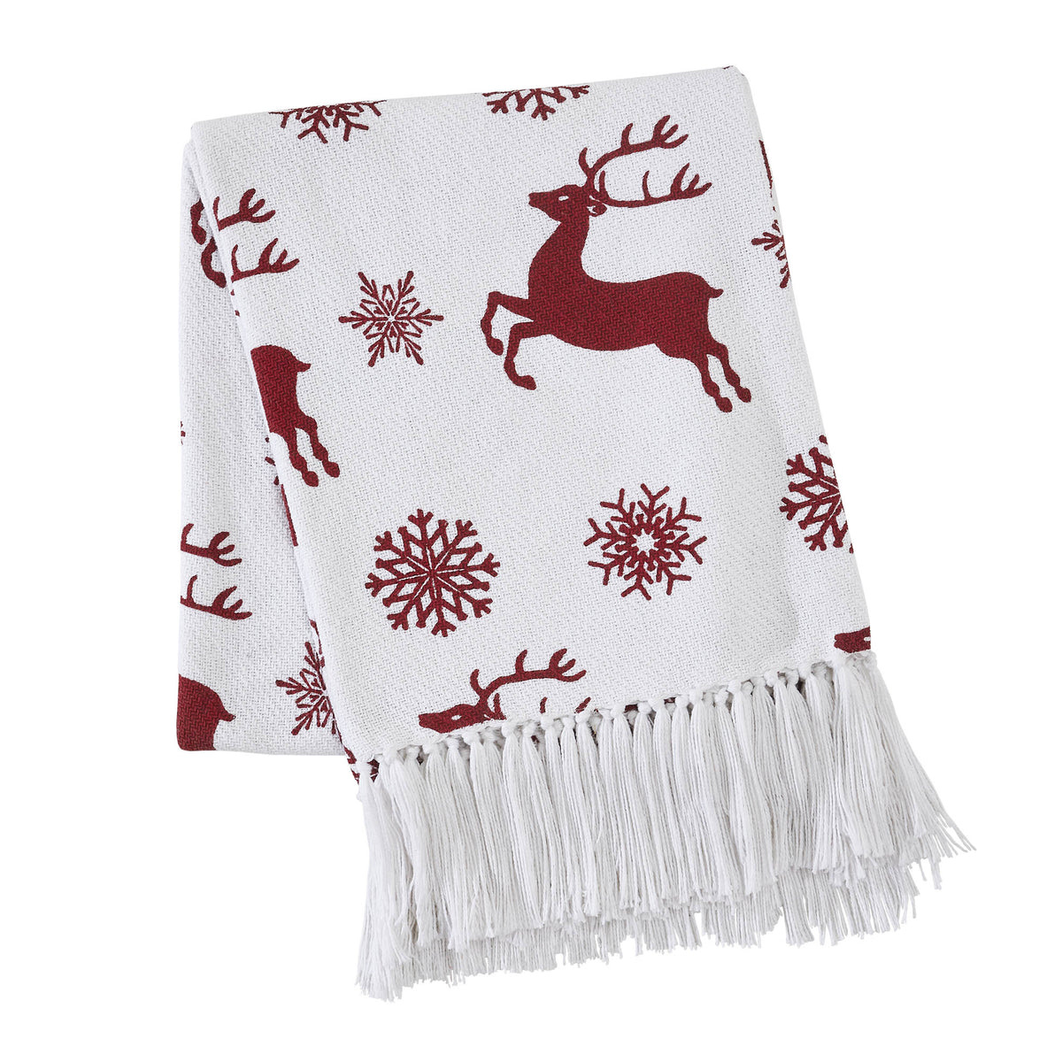 Rustic Reindeer Christmas Woven Blanket - 50" x 60" Throw