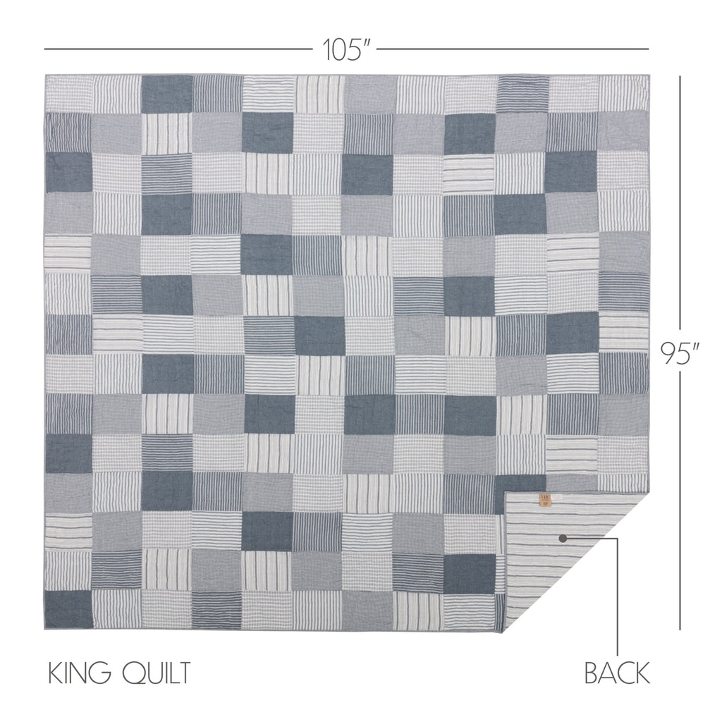 Sawyer Mill Blue Patchwork King Quilt - Heirloom Indigo Bedding VHC Brands