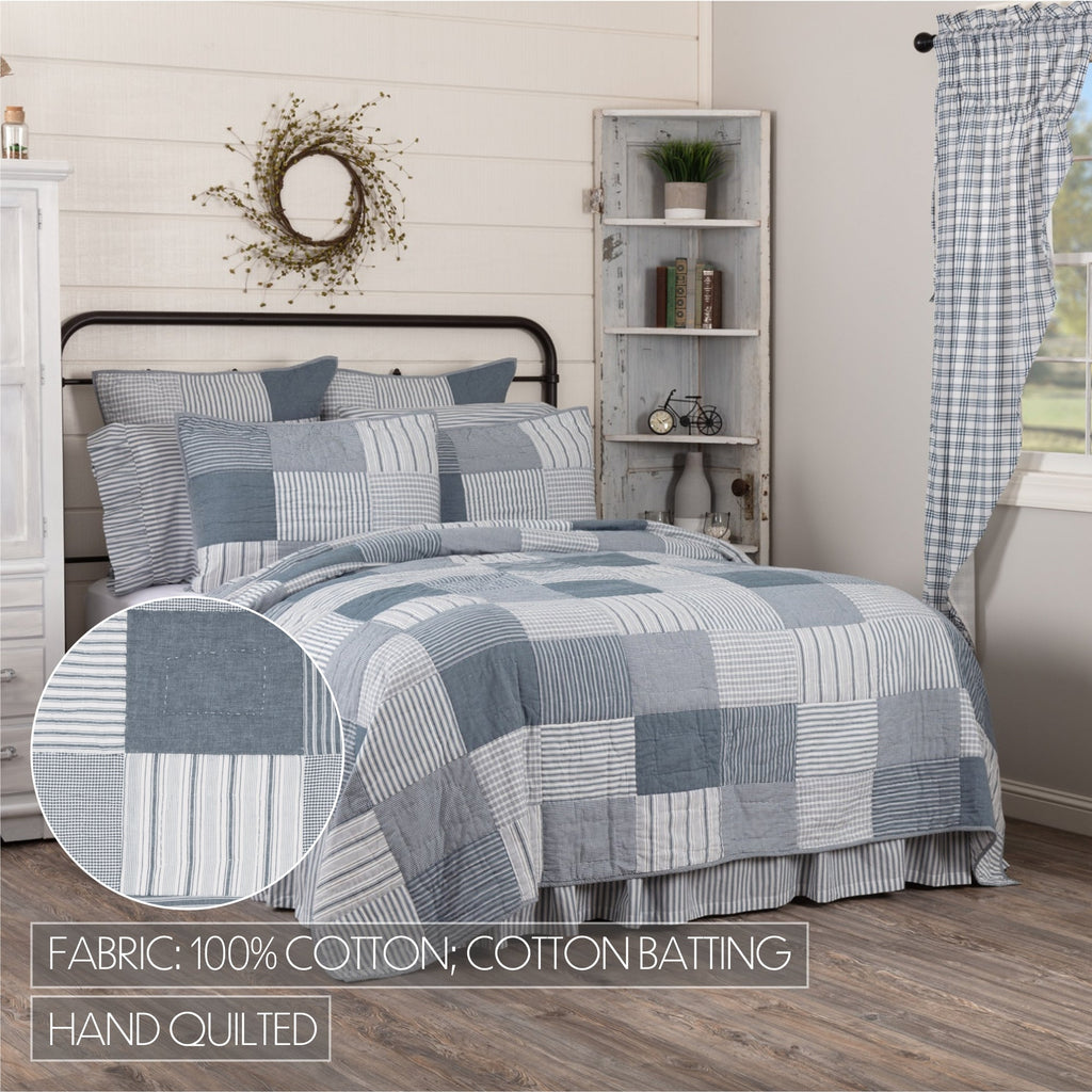 Sawyer Mill Blue Patchwork King Quilt - Heirloom Indigo Bedding VHC Brands