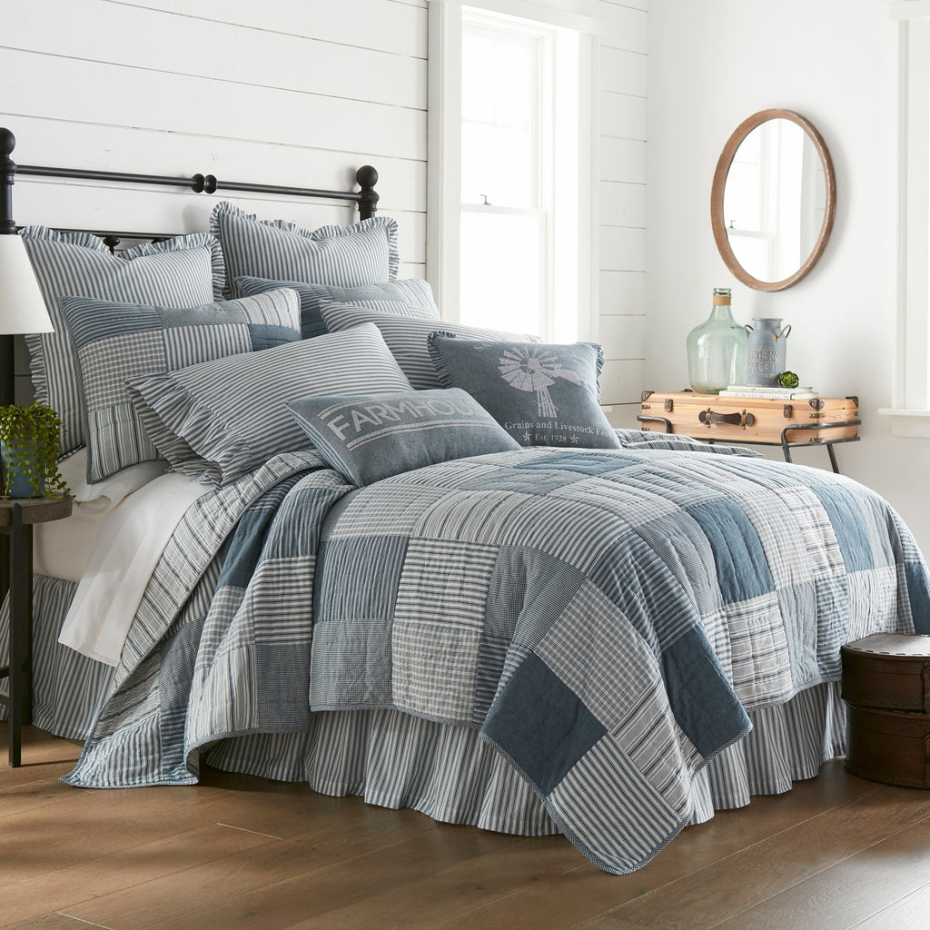 Sawyer Mill Blue Patchwork King Quilt - Heirloom Indigo Bedding VHC Brands