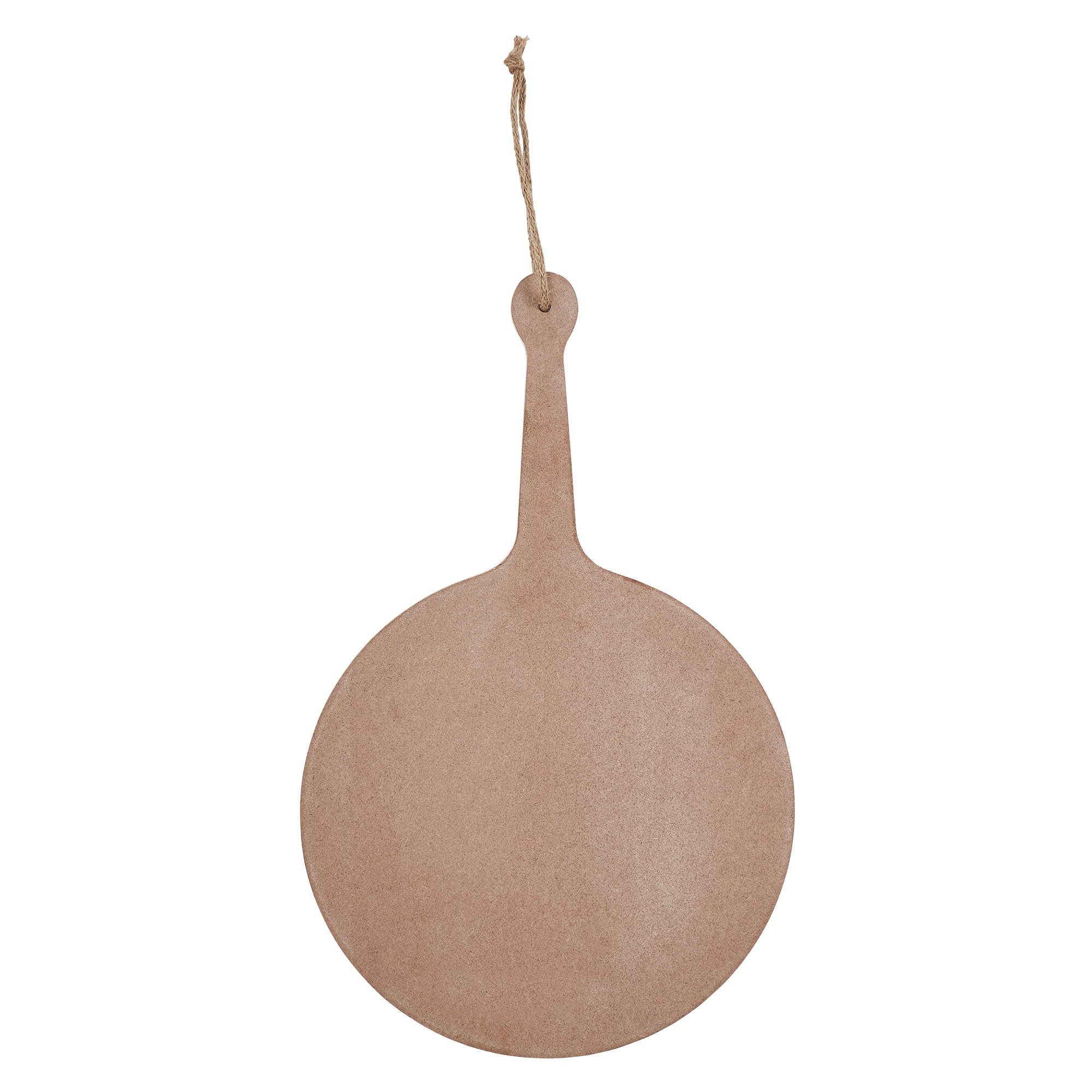 Plain back view of the wooden cutting board sign showing the flat wood finish and hanging string.

